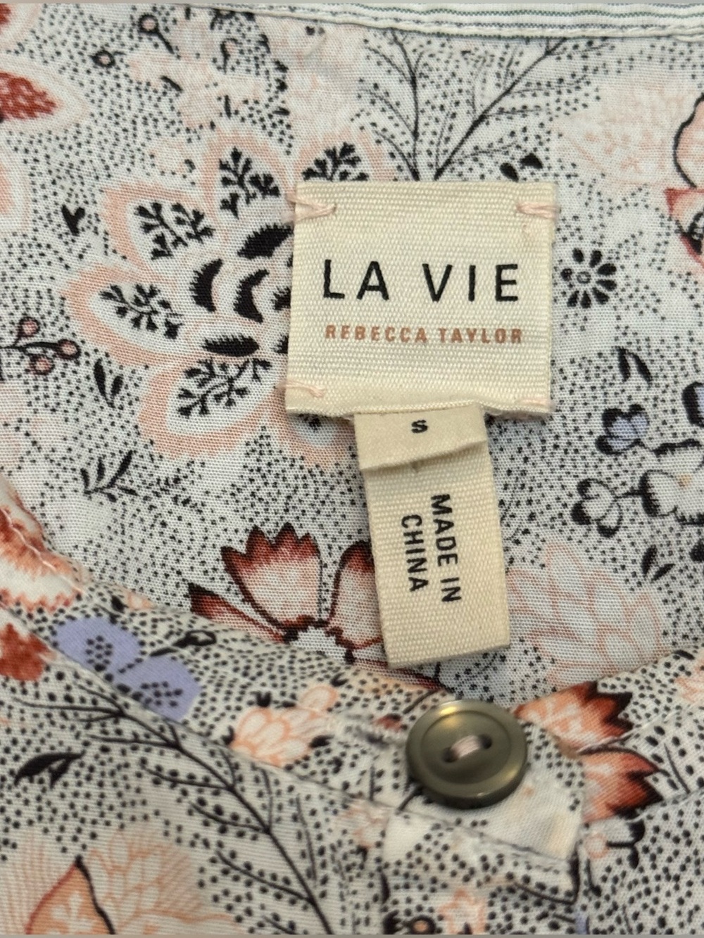 La Vie Rebecca Taylor Floral Ruffle Blouse Womens S Cottagecore Prarie - Picture 3 of 7